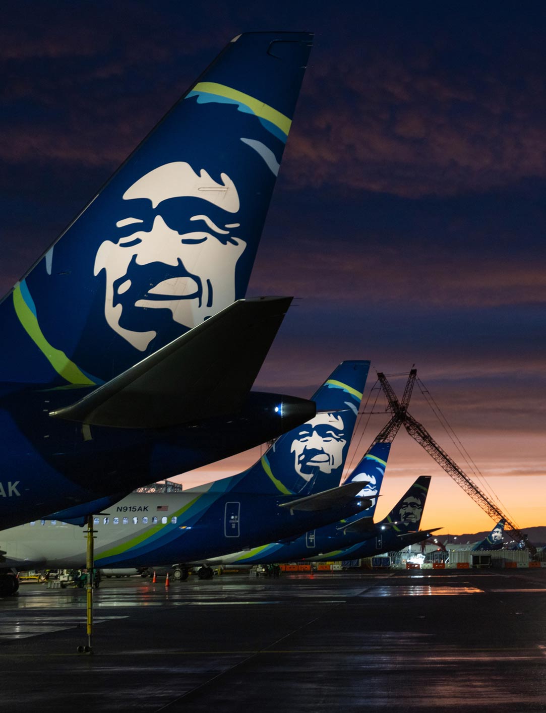 Alaska airline planes at PDX